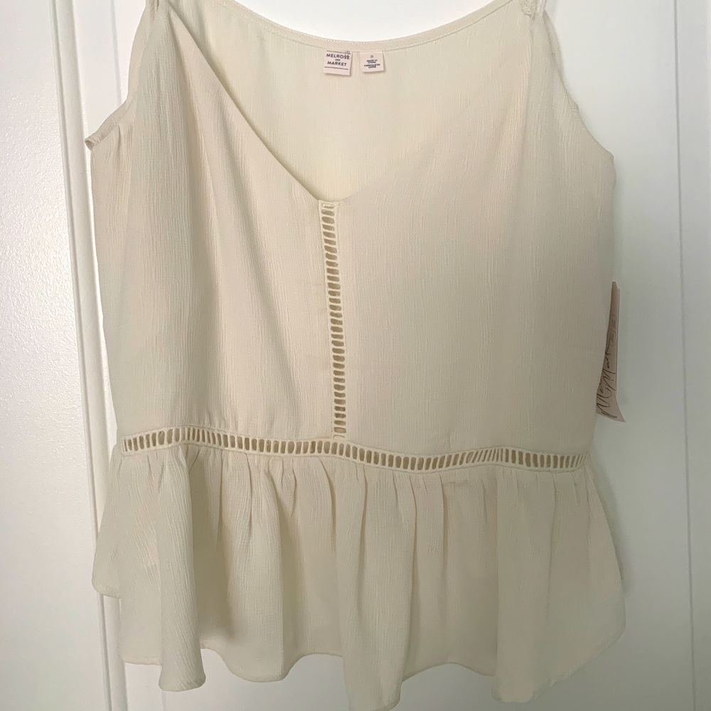 Melrose and Market summer tank - ivory - size sm